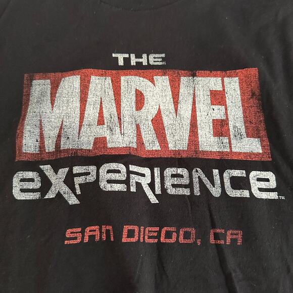 The Marvel Experience T Shirt San Diego CA Adult Size Large Black Short Sleeve - Picture 1 of 8